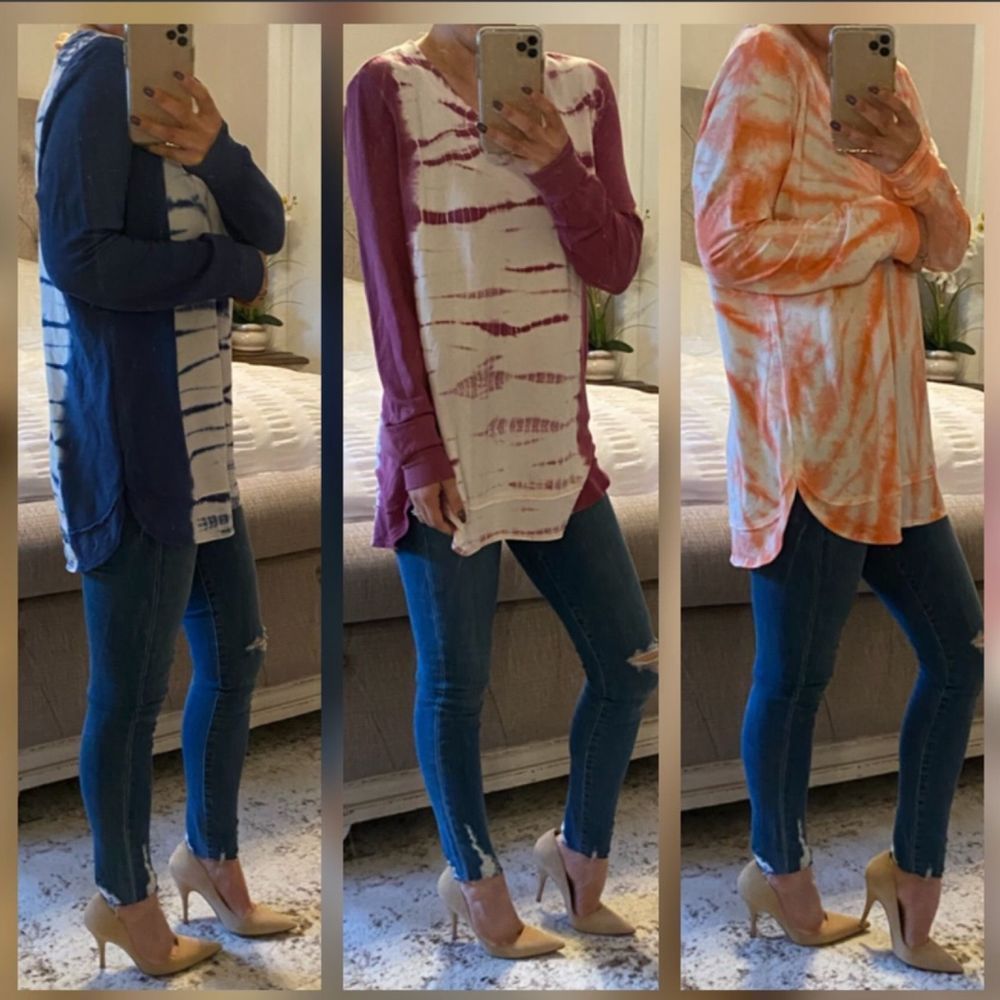 New! Mauve Watercolor Tie Dye Tunic - Picture 2 of 3